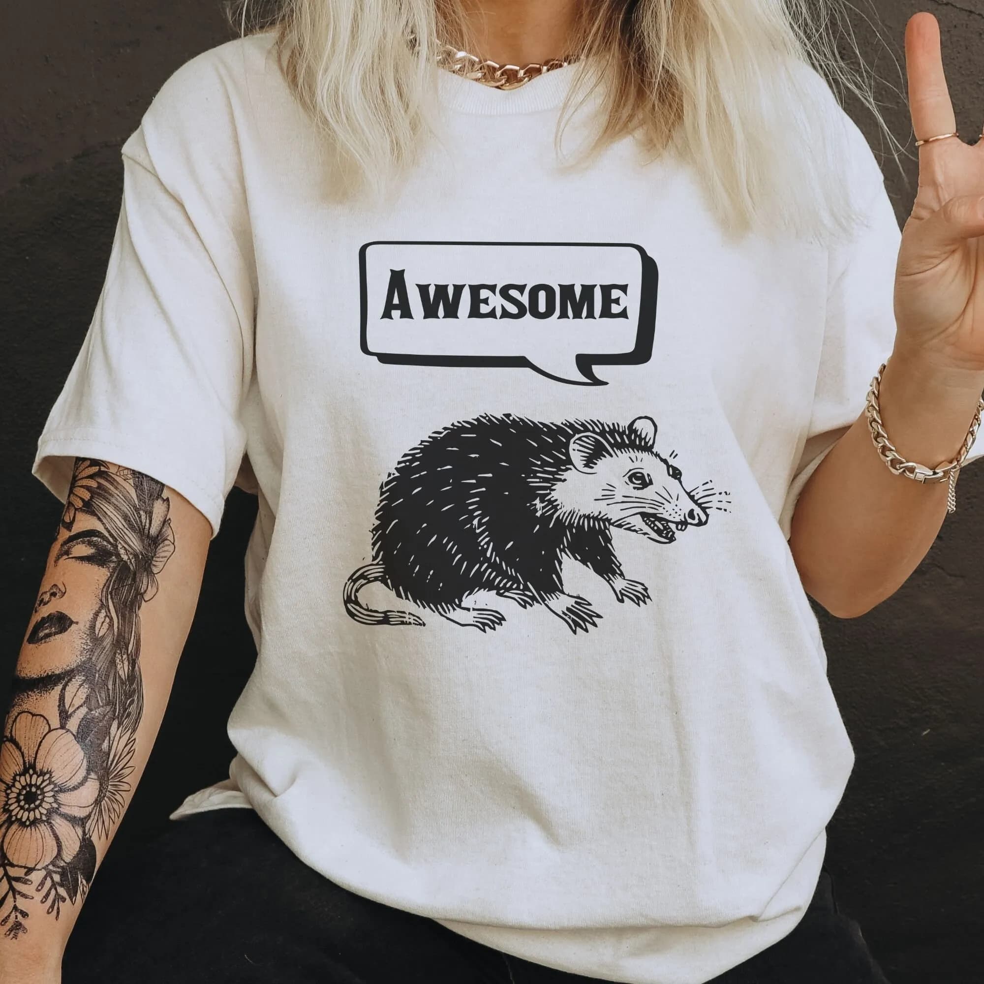 Funny Opossum T Shirt Adult Vintage Sarcastic Saying Retro 90S Gag Meme