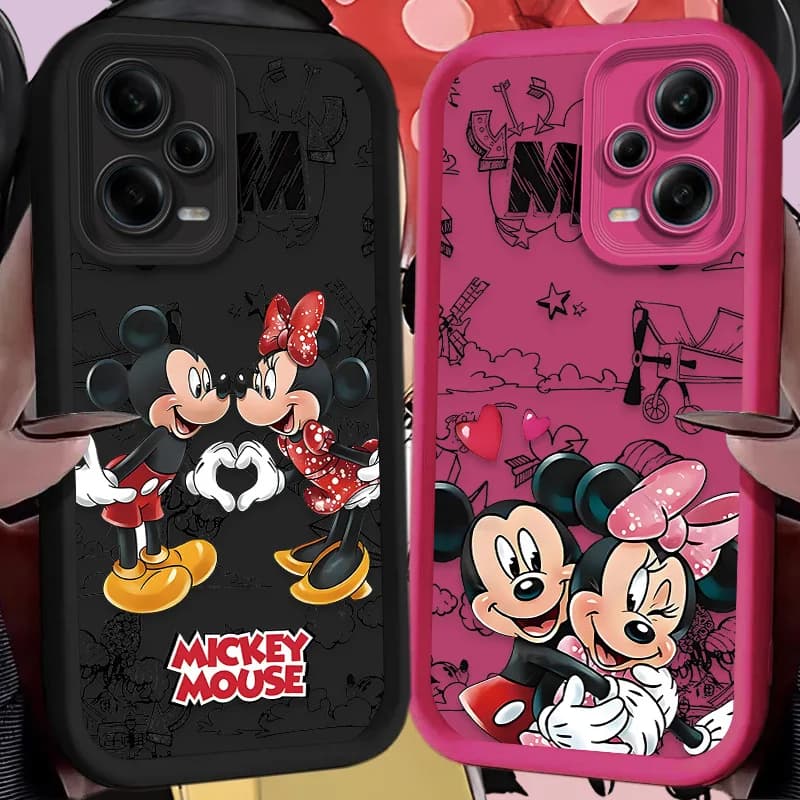 Disney Mickey Minnie Mouse Silicone Phone Case for Xiaomi Redmi Note 13 12 11 Pro Plus 12S 11S 10S 10 9 9S 8 12C 13C Back Cover