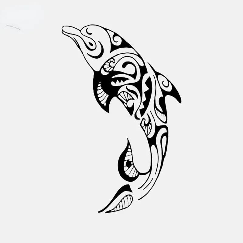 Car Stickers Sticker Tribal Dolphin Wildlife Pattern Products Sunscreen and Waterproof Caravan Accessories Cute, Decoration PVC