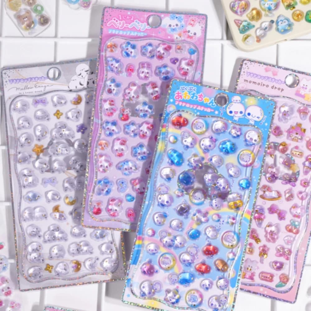 1 pc/4 pcs New Sweet Animals Mini Cartoon 3D Relief Stickers Scrapbooking Diy Journal Cute Stationery Sticker