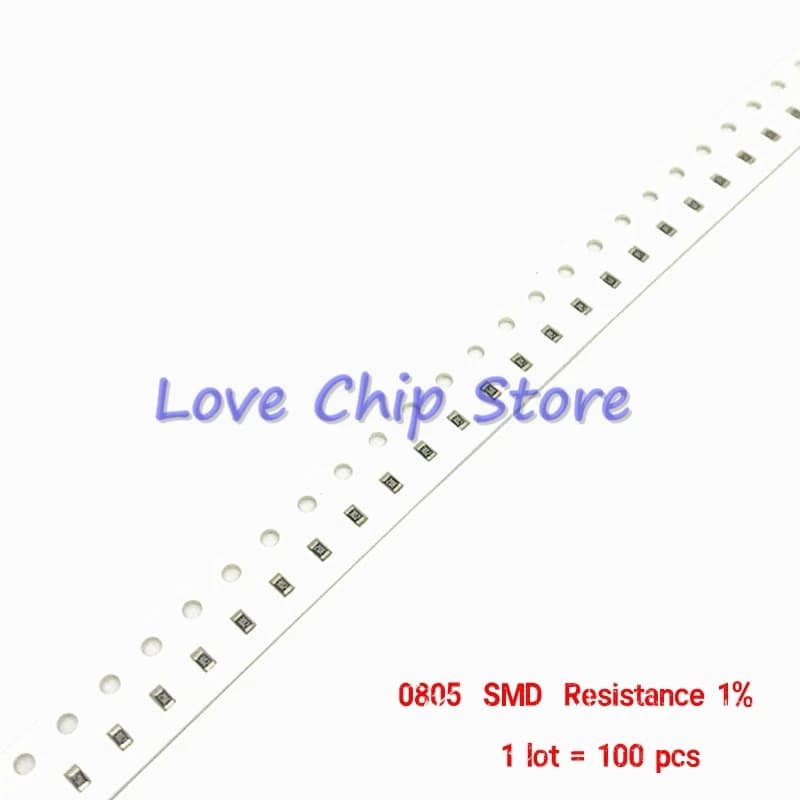 100pcs 0805 1% SMD resistor 1/8W 200R 205R 210R 215R 220R 221R 226R 232R 237R 240R 200 205 210 215 220 221 226 232 237 240 ohm