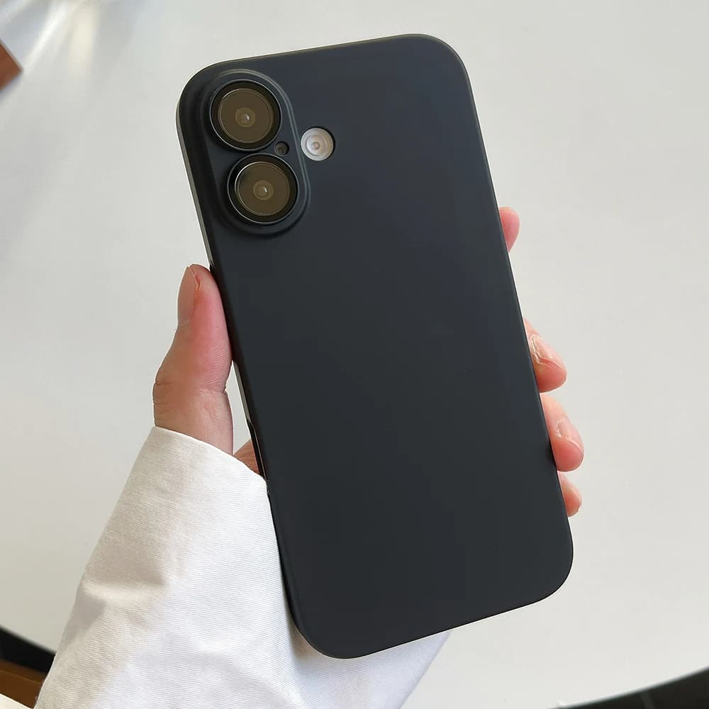 Ultra-thin Hard Matte PC Phone Case For iPhone 16 E 15 14 13 12 11 Pro Max Plus Luxury Frosted Lens Protection Film Cover Coque