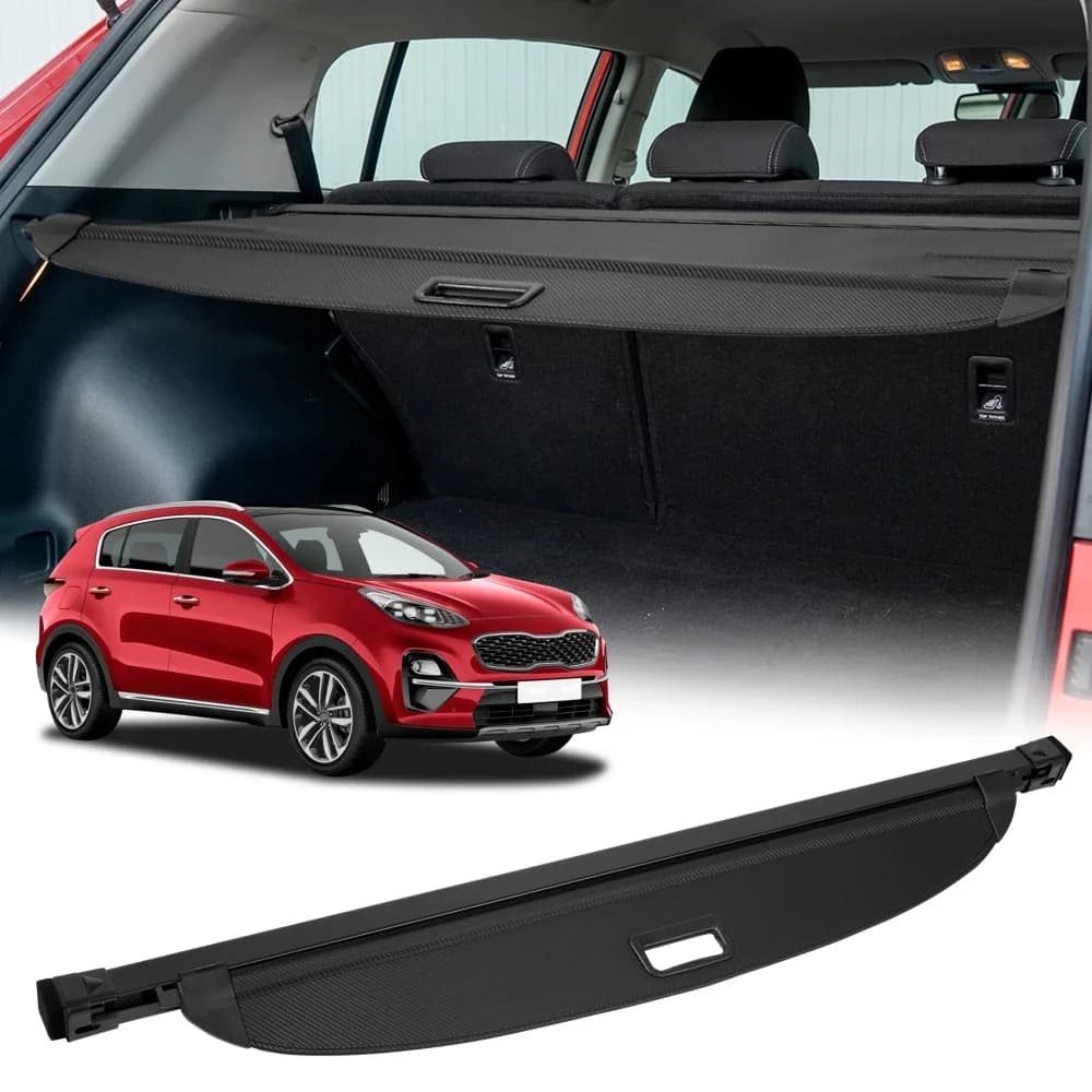 Rear Trunk Cargo Privacy Cover for Kia Sportage 2023-2024 Retractable Curtain Rear Cargo Storage Rack Luggage Security Shield