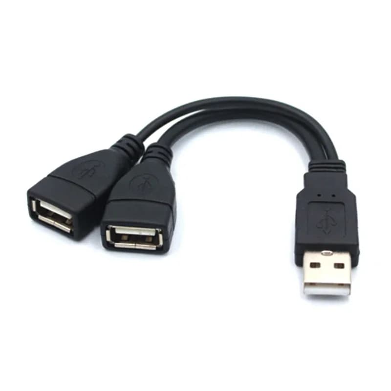 1 Male to 2 Female Extension Cord  USB 2.0 Splitter Y Cable Power Adapter Converter for PC Car Data Transmission Charging