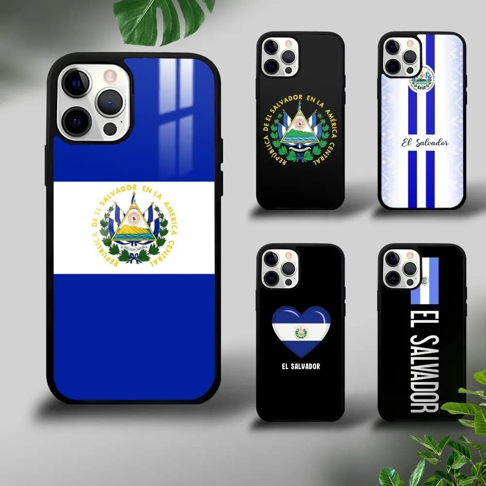 El Salvador Flag Phone Case For iPhone 16 15 14 13 12 11 Pro Xs Max Mini Plus Celulares Hard Funda Dropshipping