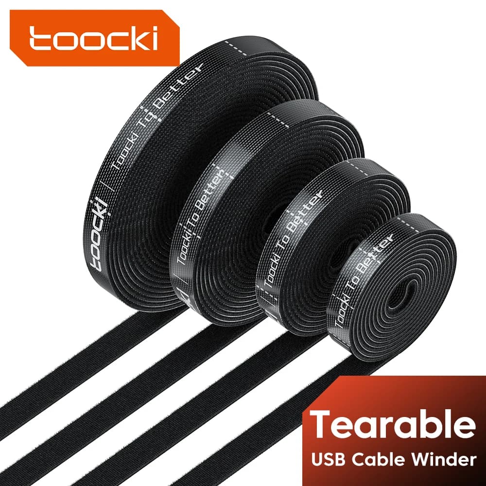 Toocki Cable Organizer - Tearable Cable Management Winder Ties, Cord Organizer for Phone Accessories, Wire Organizer, Multipurpose Cables Tidy
