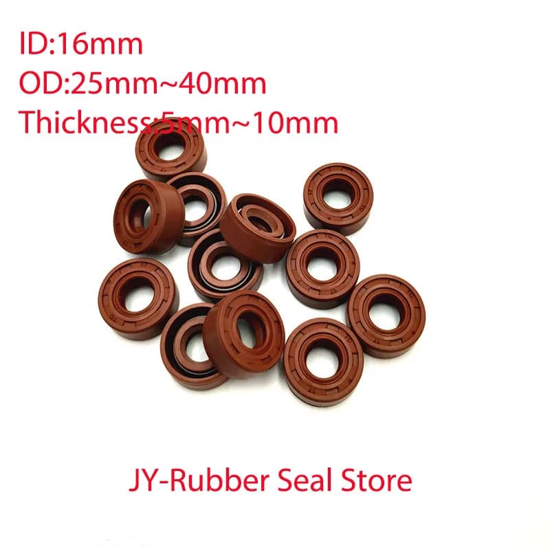 1Pcs TC/FB/TG4 FKM Framework Oil Seal ID 16mm OD 25 - 40mm Thickness 5 - 10mm Fluoro Rubber Gasket Rings