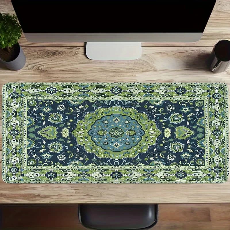 Retro Persian style gaming mouse pad, non-slip rubber base With stitched edges, suitable for laptops, offices and home