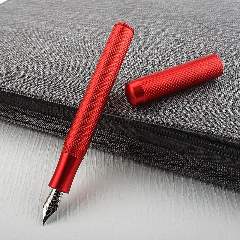 Luxury Metal Pocket Cloth Fountain Pen Extra Fine Nib 0.5mm Ink Pen