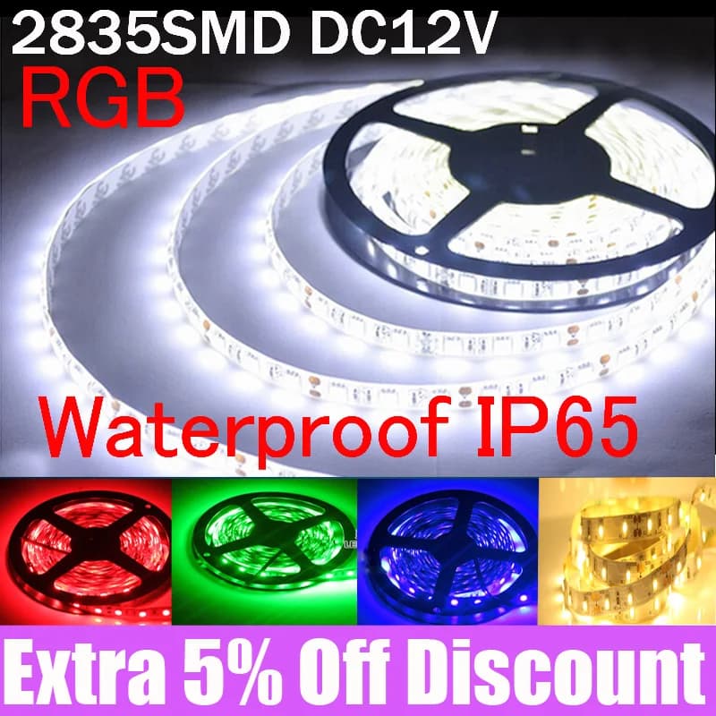 Led Strip 12V Waterproof SMD2835  DC 300Led/ 5M 4/3/2/1M white flexible tape lamp tira Led fita led light rgb line  stripe