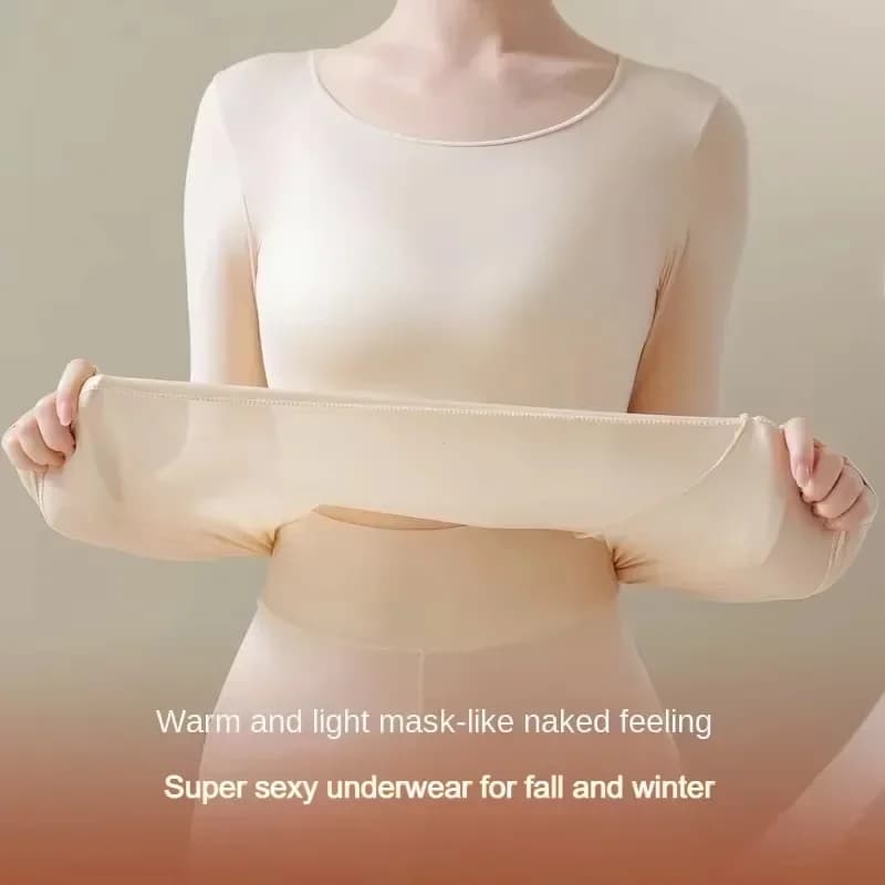 Thermal Underwear Sets for Woman Autumn Winter Bottoming Shirt Long-sleeved T-shirt Thin Thermal Top Second Women's Thermal Skin