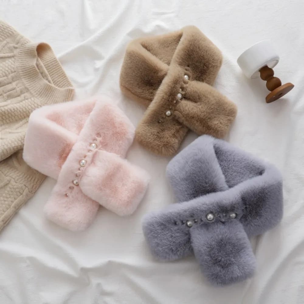 Comfortable Neck Warmer Winter Scarf Thicken Keep Warm Neck Scarf Solid Color Cross Collar Scarf Autumn