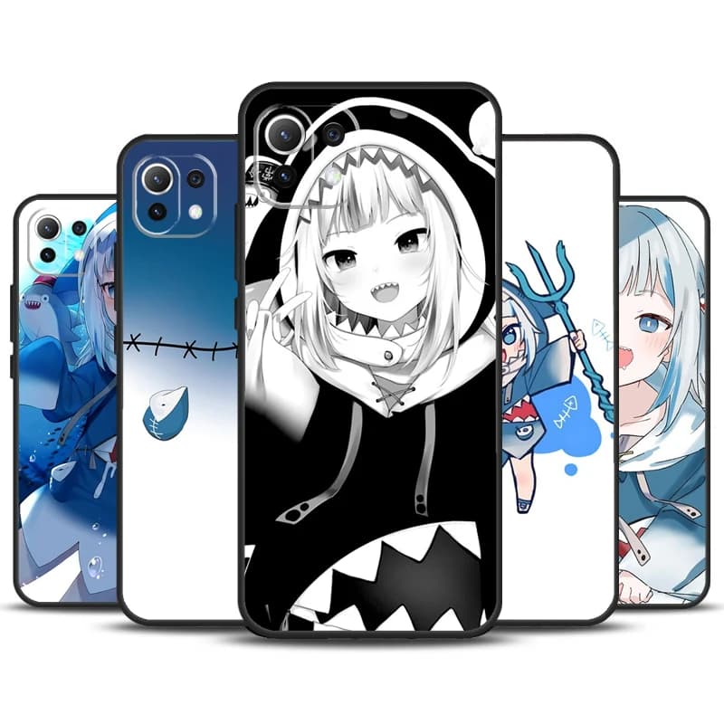 Gawr Gura Hololive Anime Case For POCO X6 Pro M6 X3 X4 X5 F3 F5 M5s Xiaomi 13 14 Ultra 12 Lite 11T 12T 13T Pro Cover
