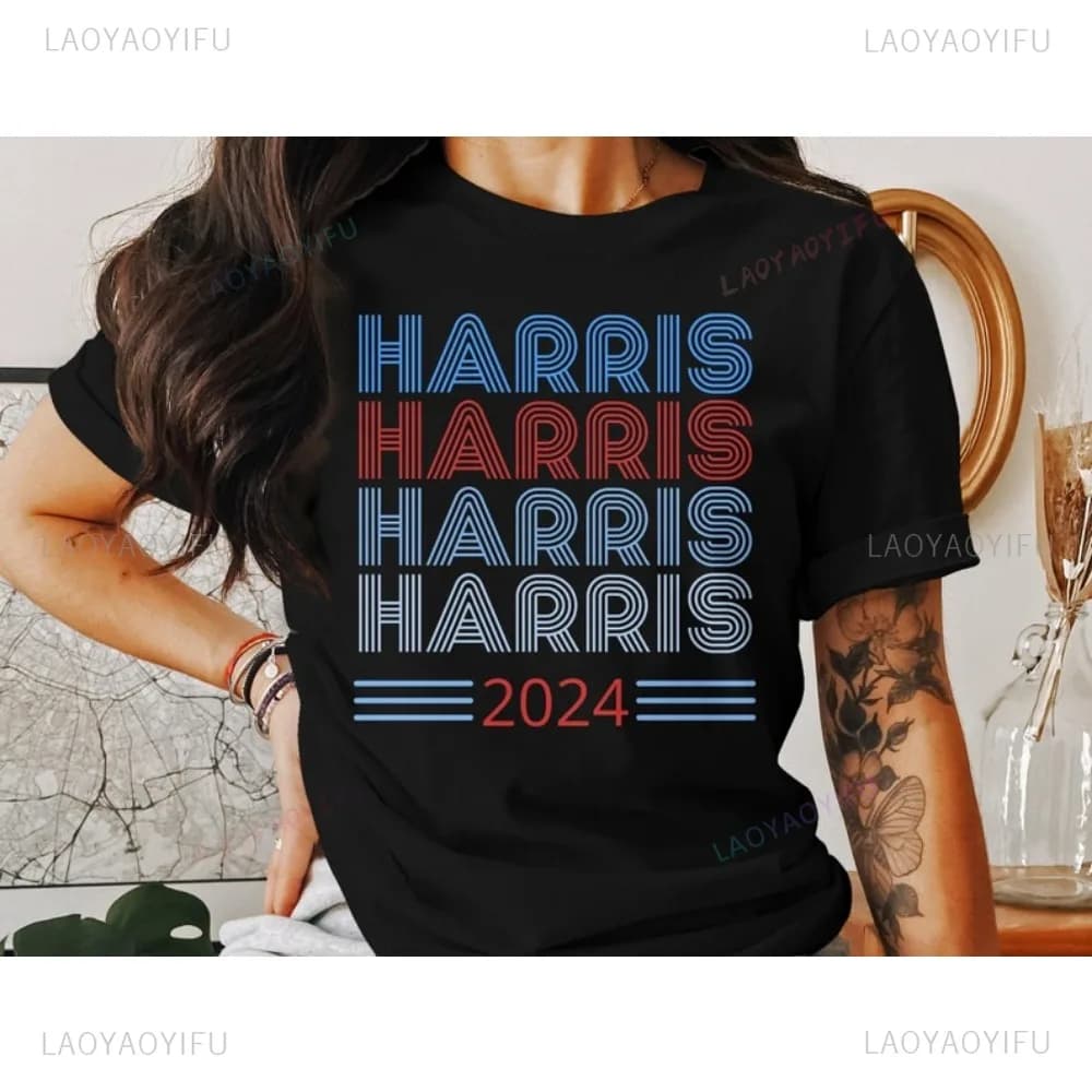 Presidential Campaign 2024 Harris 2024 TShirt Election Shirt Save Democratic T-Shirt Humor Cotton Letters Printed Campaign Tees