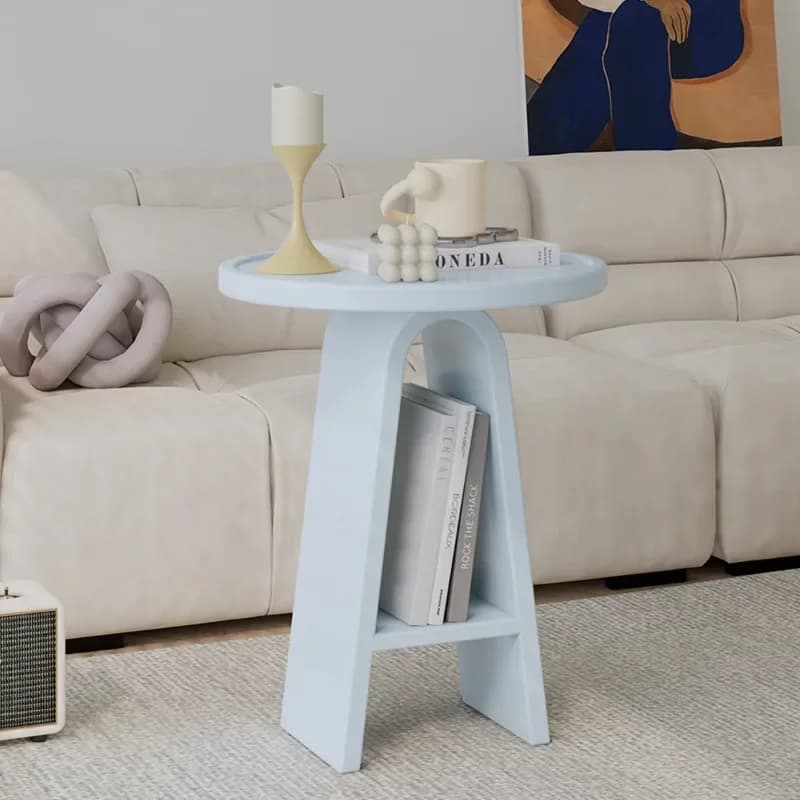 Simple And Modern Living Room Coffee Table Small Family Sofa Table Cream Wind Light Luxury Creative Small Round Table