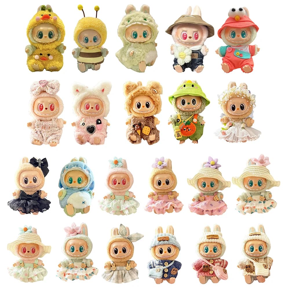 Labubu Plush Doll Clothes Plush Doll Changing Clothes Dolll Clothes Suit Cartoon Cute Clothes Dolls Accessories Christmas Gift