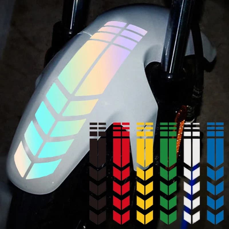 Motorcycle Arrow Stripe Reflective Stickers Fender Paste Car Safety Warning Waterproof MotorbikeTape Decal Moto Accessories