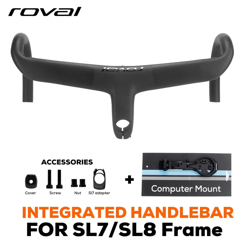 black logo For Sl7 Sl8 Full Internal Cable Routing Road Bicycle Handlebar T1000 Carbon Integrated Cockpit Di2 With Mount