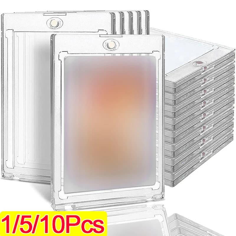 1-10PCS Clear Card Holder Magnetic Attraction Type Gaming Sports Trading Card Display Case Kpop Idol Photo Protective Sleeves