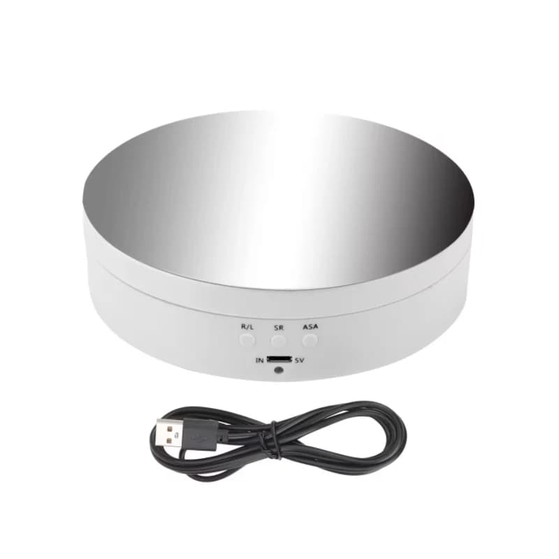 USB power supply, rotating shooting, three speed electric rotating mirror display stand, 360 degree turntable, jewelry stand