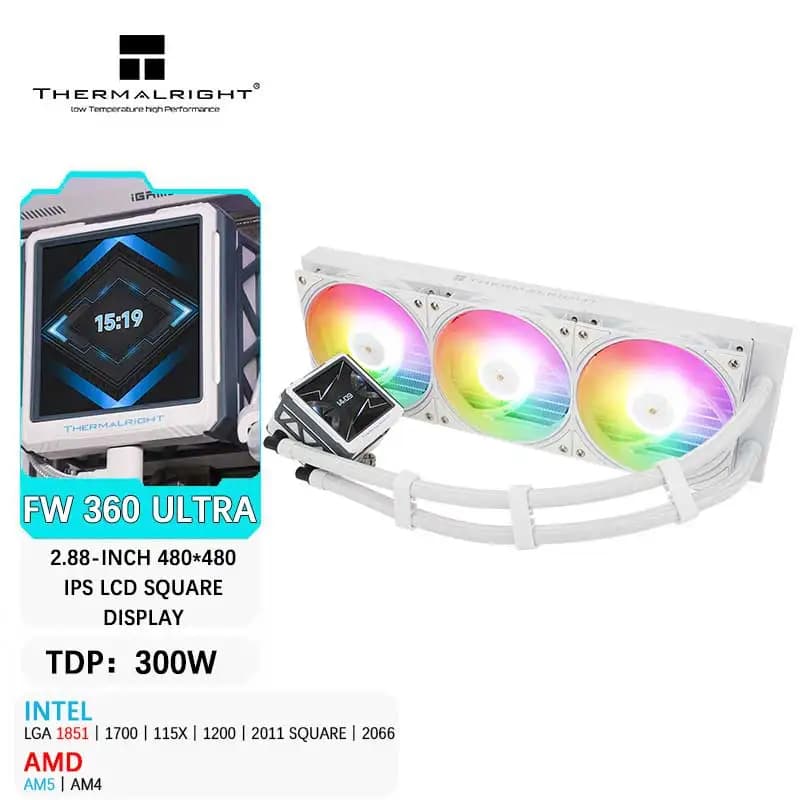 Thermalright FW 360 ULTRA All-in-one CPU Water cooling cooler 2.88" IPS LCD monitor Customizable themes For LGA1851/1700 AMD AM5
