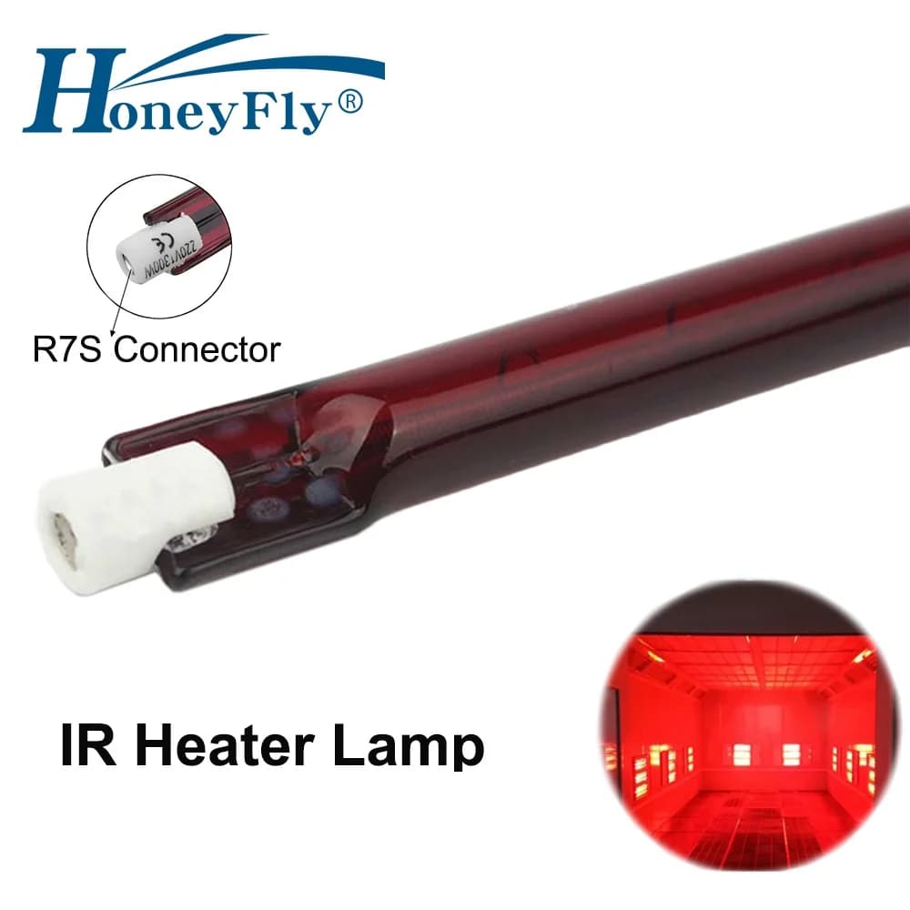 HoneyFly 20pcs Customized 180mm Infrared Halogen Lamp 400W 220V R7S Heating Element IR Heater Lamp Drying Printing Painting