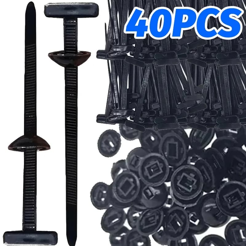 Universal Nylon Cable Tie Buckle Auto Fastener Screw Replacement Clip Car Fender Trunk Engine Guard Panel Wire Management Secure