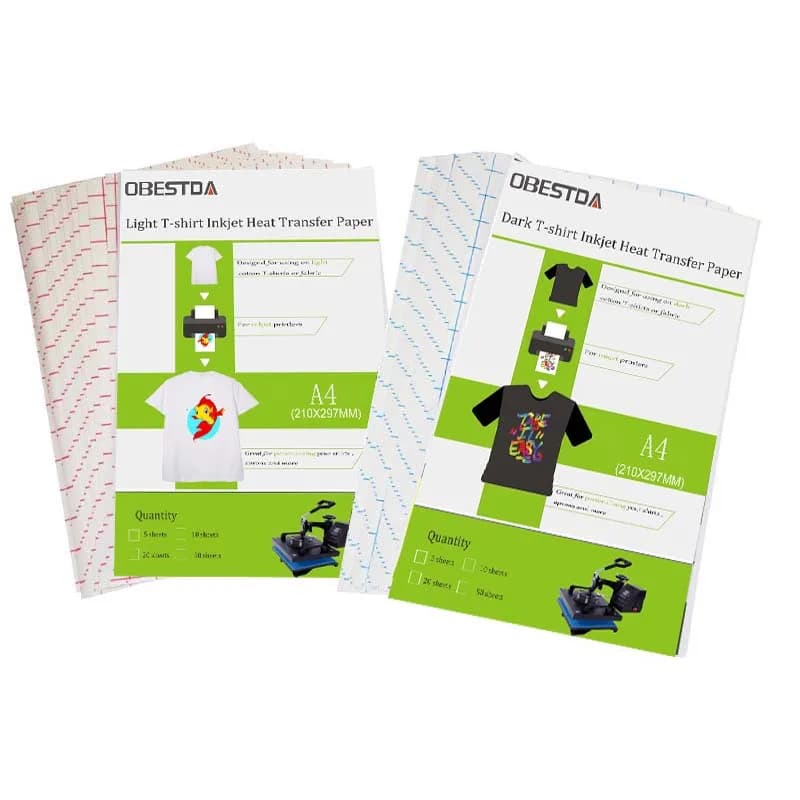 Factory Direct 10 Pcs A4 Inkjet Heat Transfer Sublimation Printing Paper T-Shirt Light Dark black Fabric Transfer Paper