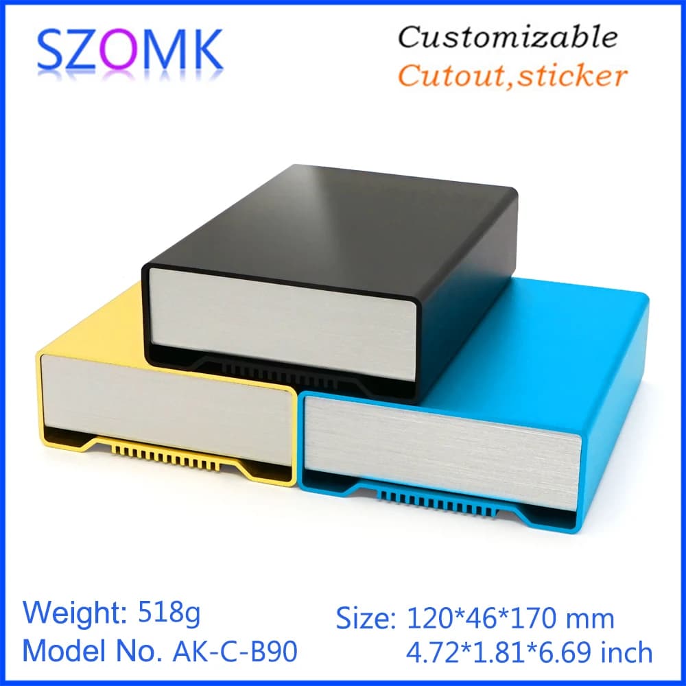 1Pcs 120*46*170mm customizable electronics enclosures for pcb amplifier enclosure aluminum box for electronics project