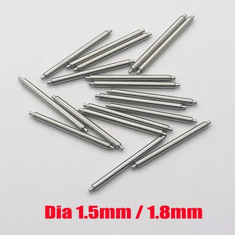 10PCS Dia 1.5mm/1.8mm No Support Spring Bar Watch Strap Link Pins Fits Width 12mm-26mm Watch Bracelet Stainless Steel Link Pins