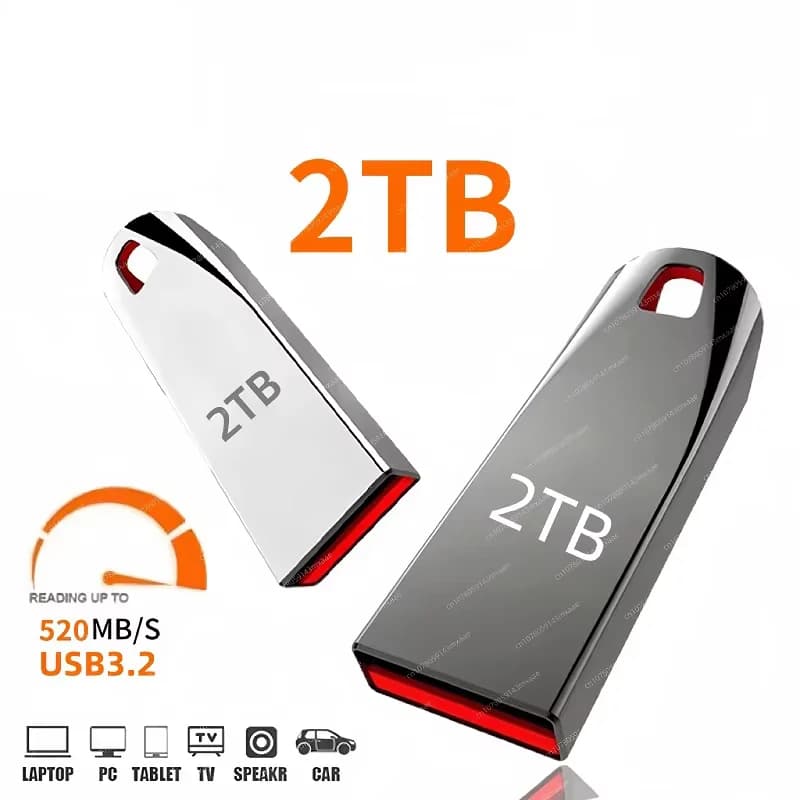 2TB USB 3.2 Metal Flash Drives High Speed Pendrive 1TB Portable Usb Drive Waterproof Memoria Usb Flash Disk Upgraded New