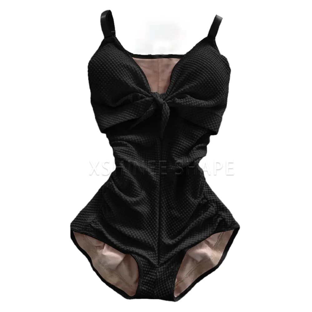 Body Hourglass Shaper Swimsuit Triangle Tummy Control Compression Shapewear Swimwear with Hook-eyes Butt Lifter Underwear