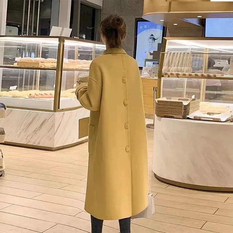 Fall/Winter 2025 New Double-Sided Cashmere Jacket Women's Overcoat Fashion Long Korean Loose Woolen Windbreakers Female Outwear