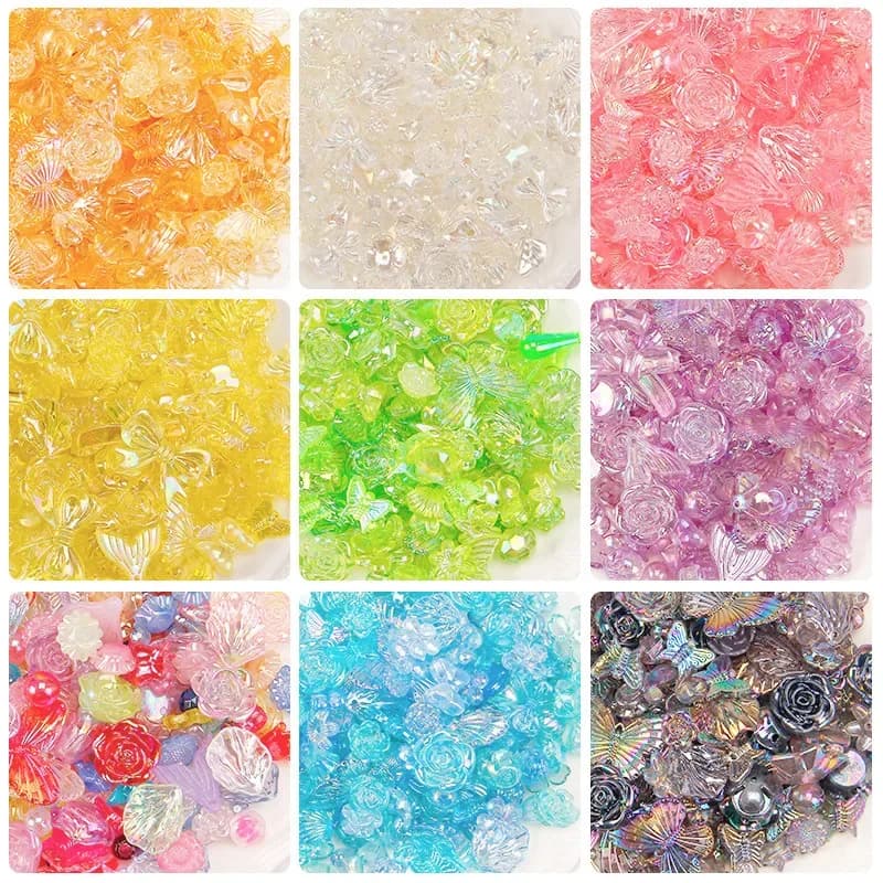 50g/bag Cream Glue Mobile Phone Case Dreamy Sweet Baroque Bow Embellished Sequin Accessories Diy Handmade Material Accessories