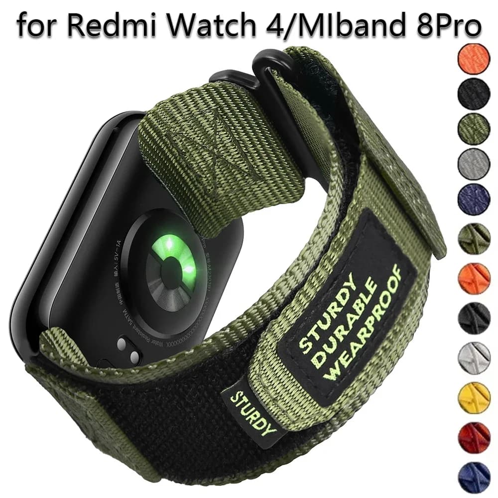 Nylon Loop Strap For Redmi Watch 4 Sports Bracelet Replaceable Wristband For Xiaomi Mi Band 8 Pro Adjustable Smartwatch Band