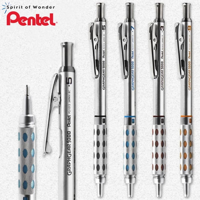 Pentel Drawing Mechanical pencils GraphGear 1000  Low Center of Gravity Telescopic Protective Tube Is Not Easy To Break Lead