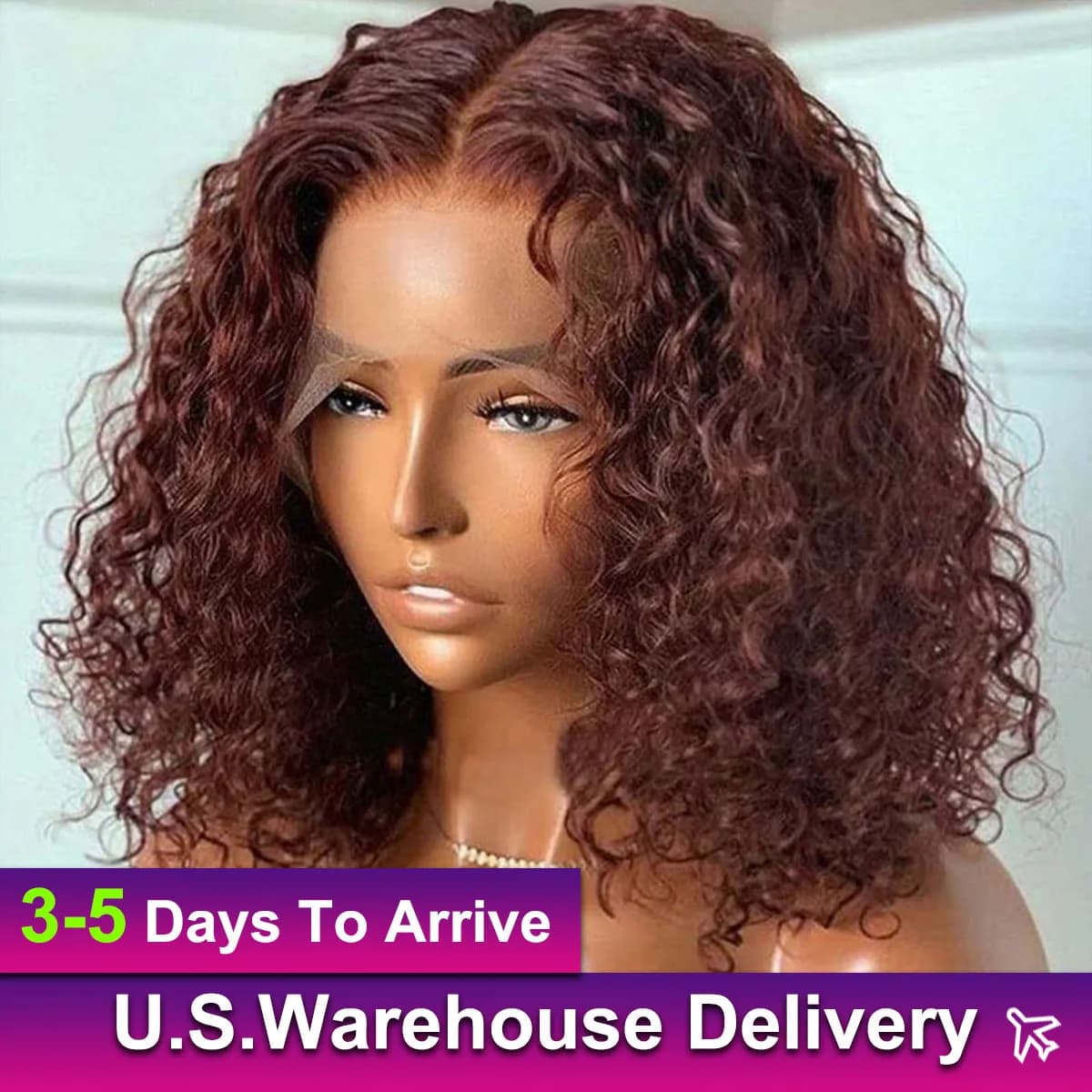 Reddish Brown Curly Short Bob Wig 13X6X1 Lace Frontal Wig Human Hair Preplucked Peruvian Remy Short Bob Wigs for Black Women