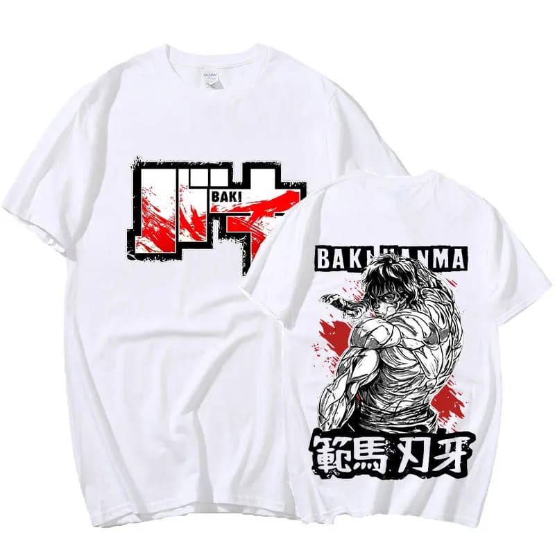 Anime Baki The Grappler Yujiro Hanma Short Sleeve Casual T-shirts Fashion Soft Loose Clothes for Teens Harajuku Streetwear