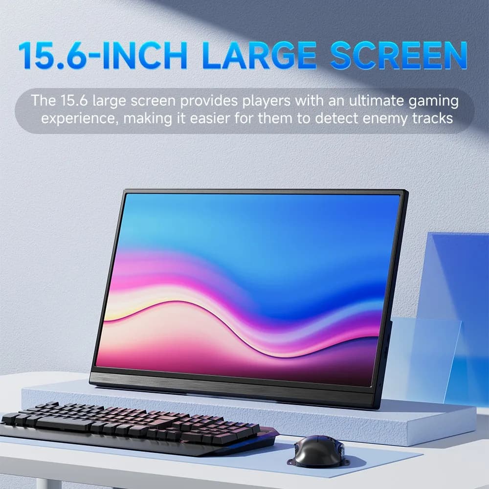 MUCAl 15.6 inch Portable Monitor FHD 1920*1080 Travel Gaming 15.6" Display Screen for Laptop Phone Switch ps4 ps5 XboX MacBook