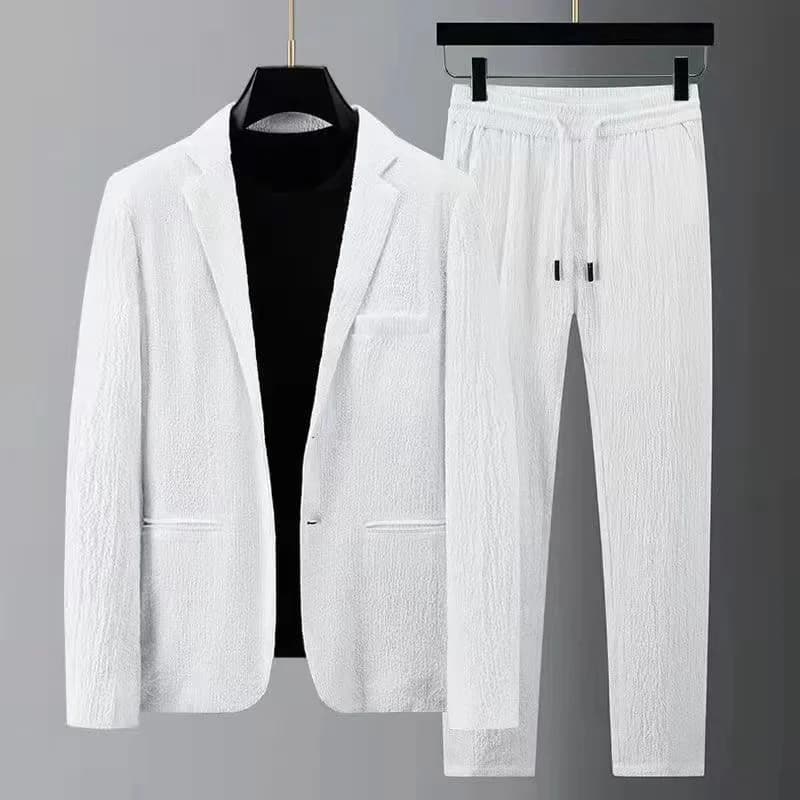 2024 Summer and Autumn New Fashion Suit Men's Long sleeved High end Quality Casual Set Korean Edition Casual Two Piece Set