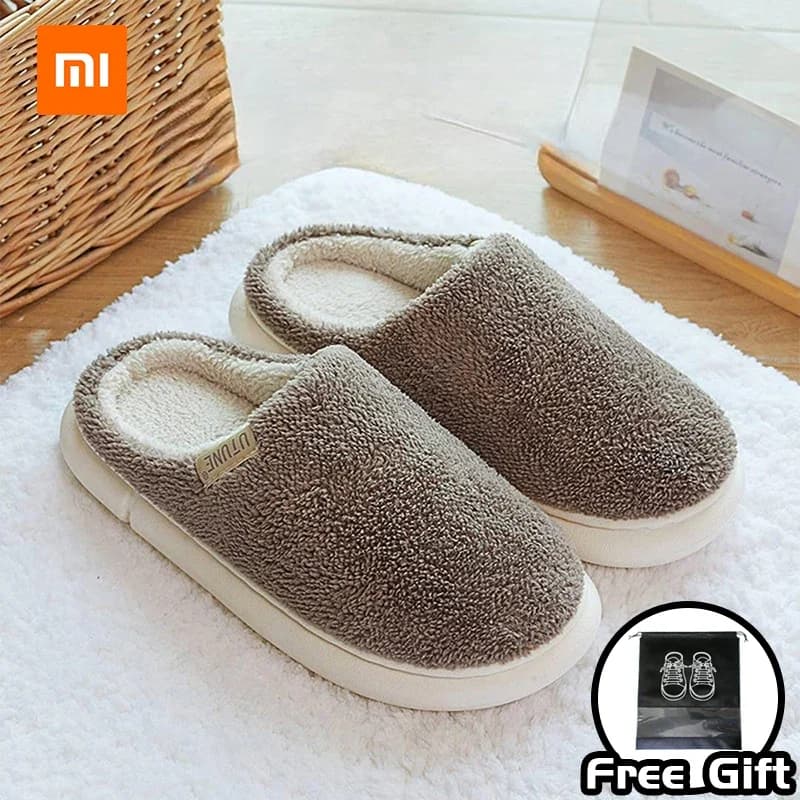 Xiaomi UTUNE Autumn and Winter Warm Indoor Cotton Slippers for Men and Women's Home with Fleece Cotton Slippers Anti Slip