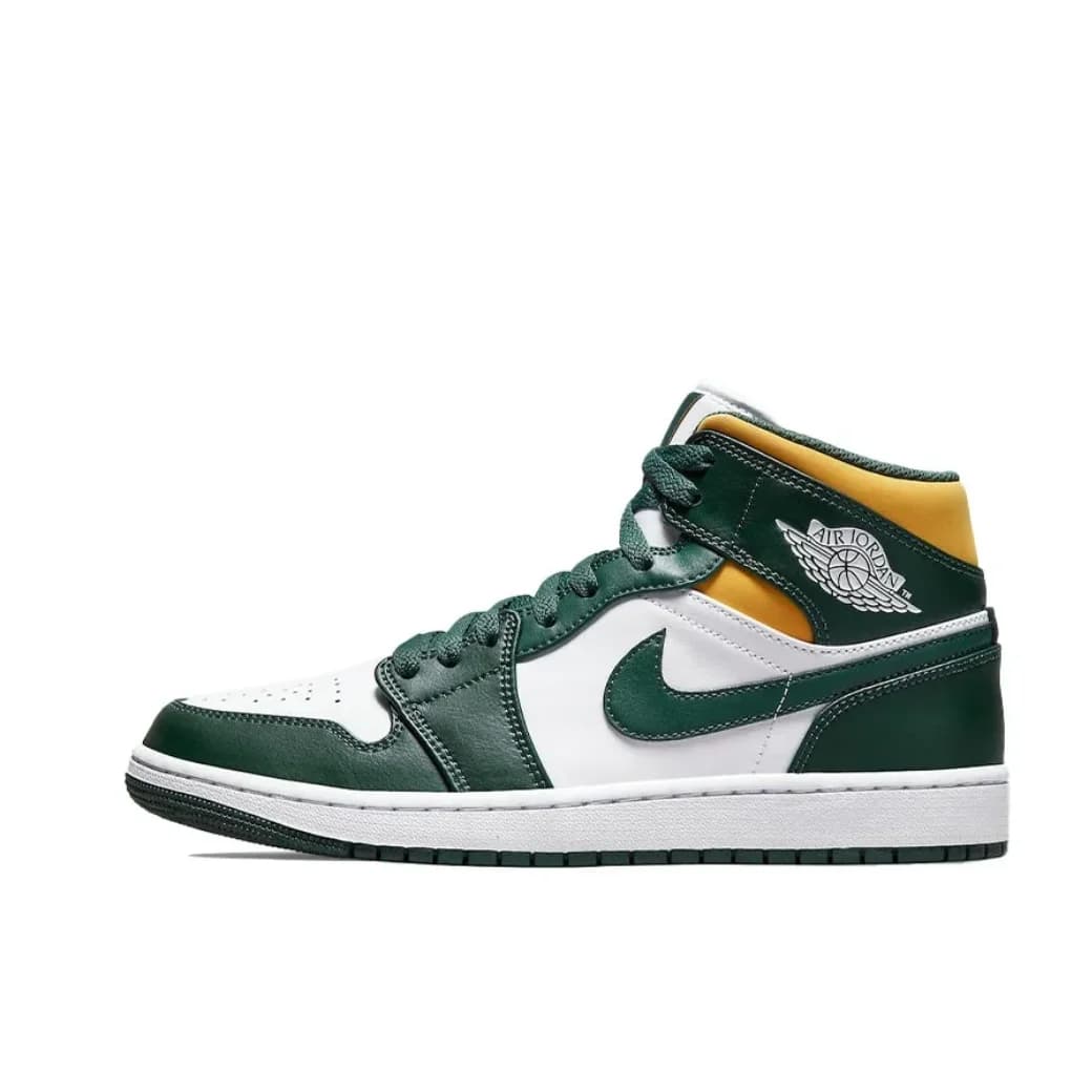 Nike Air Jordan 1 Mid Men's Board Shoes supportive comfort casual shoes winter cushioning lightweight breathable lake green