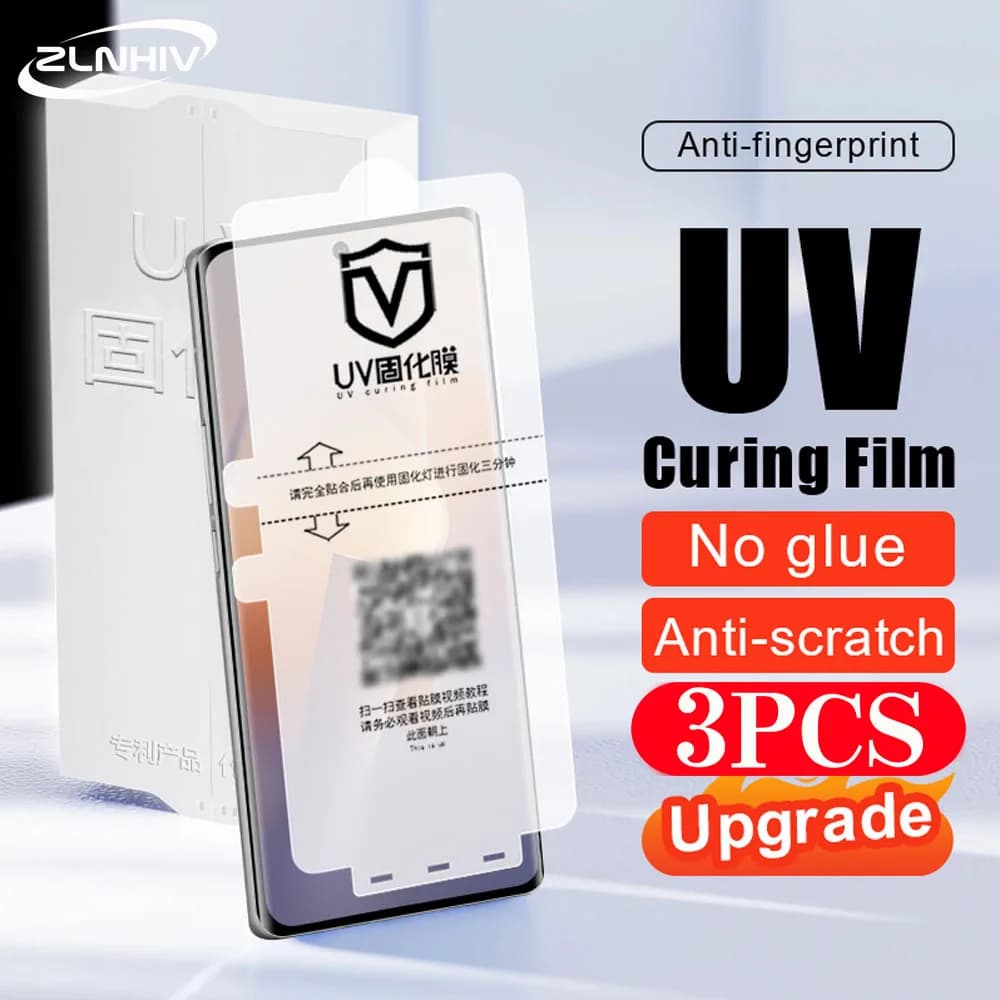 3Pcs protective film UV light curing film For oneplus 12 11 10 9 8 7 7T pro ACE 3 2 Not Glass Glass smartphone screen protector
