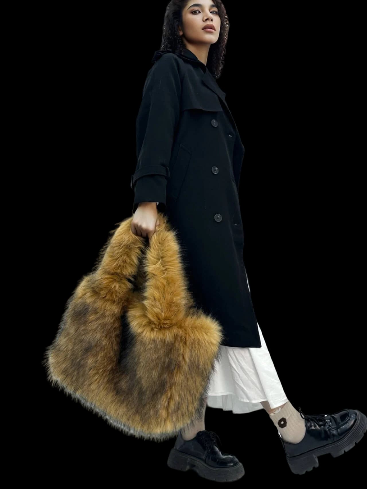 Fashion large Tote Bag Luxury Faux Fur Women Handbags Designer Lady Hand Bags Fluffy Soft Plush Shopper Bag Warm Winter Sac 2022