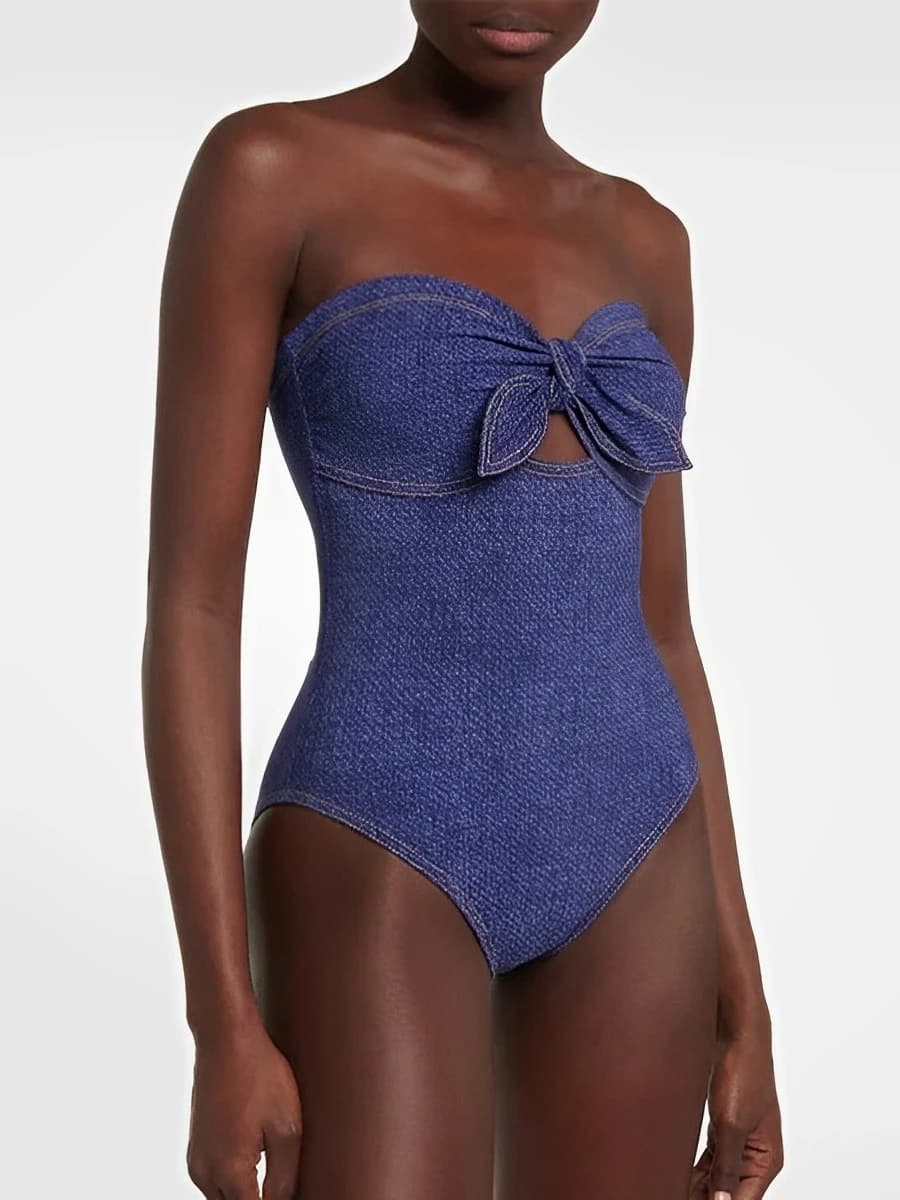 2025 Strapless Hollow Out Swimsuit Push Up Women One Piece Sexy Swimwear Female Beachwear Bathers Bathing Swimming Swim Suit