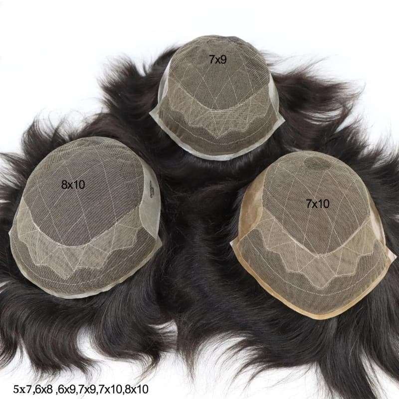 Men's Capillary Prothesis Natural Human Hair Wigs Men Lace Pu Base Toupee Male Hair System Units Natural Hairline Wig For Man