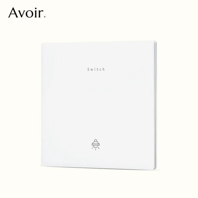 Avoir Wall Light Switch White Plastic Panel 2Way Push Button Switches With Fluorescent Home Kitchen 13A UK Standard Power Socket