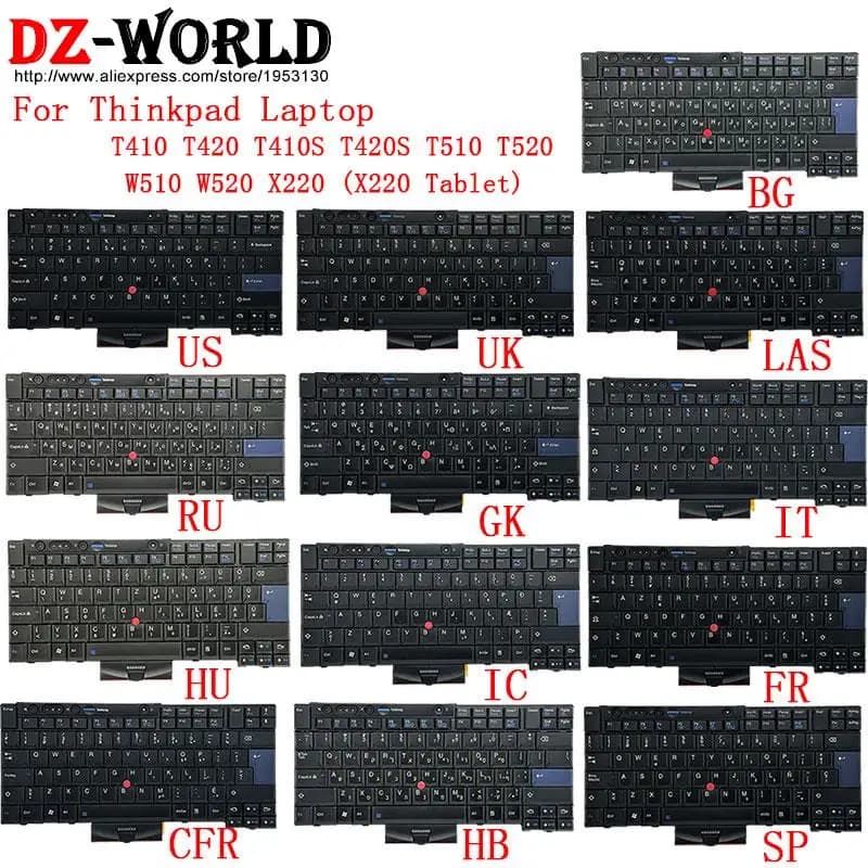 US RU UK LAS SP HB IL GK FR IC CFR IT HU BG English Keyboard for Lenovo Thinkpad T410 T420 S T510 T520 W510 W520 X220 i Laptop