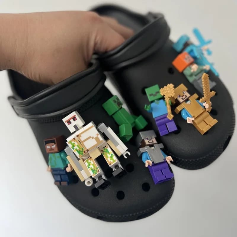 New Jibbitz Building Block Shoes Charms For Clogs Plastics Decorations Funny Cool Detachable For Xmas Party Gifts Favors