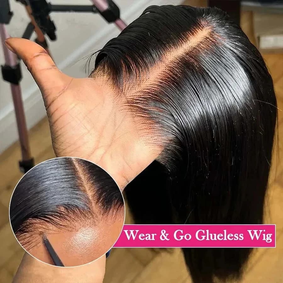 13x4 Glueless Wigs Human Hair Ready To Wear Short Bob Wig Wear And Go Glueless Wigs Straight Lace Front Human Hair Wig For Women